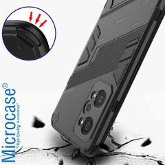Microcase Realme GT2 / GT Neo2 Matrix Serisi Armor Standlı Perfect Koruma Kılıf - Siyah AL3416