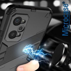 Microcase Realme GT2 / GT Neo2 Matrix Serisi Armor Standlı Perfect Koruma Kılıf - Siyah AL3416