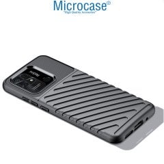 Microcase Xiaomi Redmi 10C Thunder Serisi Darbeye Dayanıklı Silikon Kılıf - Siyah