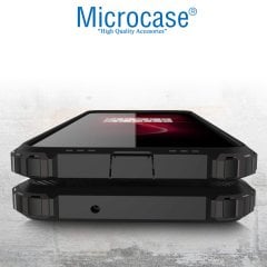 Microcase OnePlus 7 King Serisi Armor Perfect Koruma Kılıf Siyah + Tempered Glass Cam Koruma (SEÇENEKLİ)