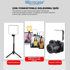 Microcase Şarjlı Çok Fonksiyonlu Ayarlanabilir Ürün Çekim Işığı Softbox Fotoğraf Stüdyo Aydınlatması Cep Ledi AL4566