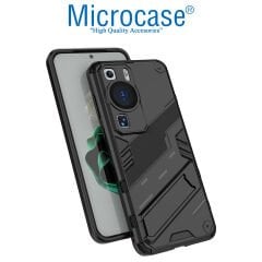 Microcase Huawei P60 / P60 Pro Matrix Serisi Armor Standlı Perfect Koruma Kılıf - Siyah AL3416