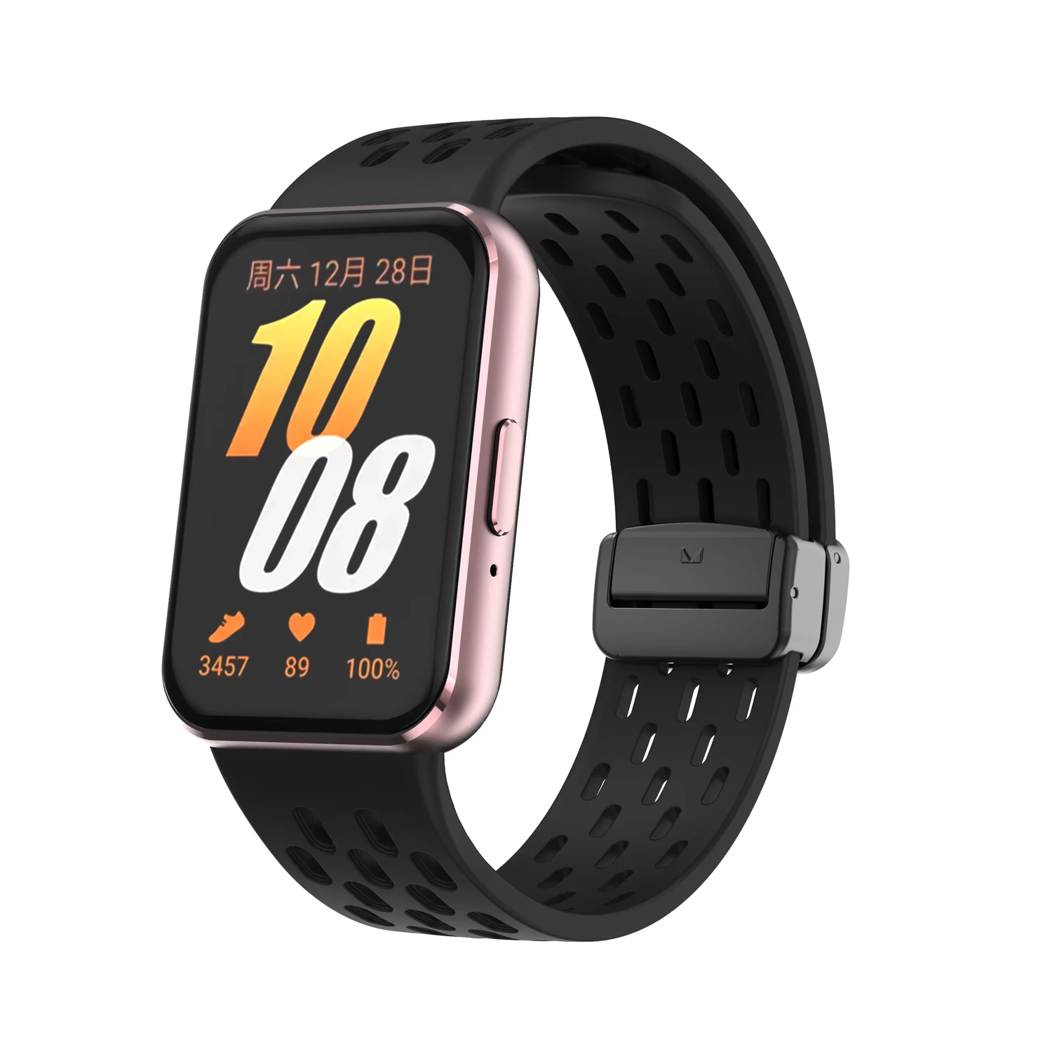 Microcase Samsung Galaxy Fit 3 için Mıknatıslı Delikli Silikon Kordon Kayış - KY6546