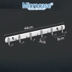 Microcase Duvara Monte Paslanmaz Çelik 6 Askılıklı Elbise ve Eşya Askılığı AL5713
