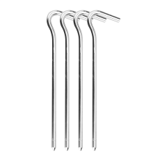 Microcase Metal Çadır Kazığı 18 cm – Paslanmaz Çelik Kamp Çadırı, Tente ve Gölgelik Sabitleme Kazığı (J Tipi Kancalı) 4 Adet  - AL5904