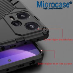 Microcase Xiaomi Poco F5 / Redmi Note 12 Turbo Matrix Serisi Armor Standlı Perfect Koruma Kılıf - Siyah AL3416
