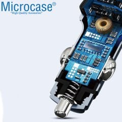 Microcase RGB Bluetooth FM Transmitter Araç Şarj Wireless Çift USB Giriş Type-C - AL3203