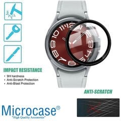 Microcase Samsung Galaxy Watch6 40mm Tam Kaplayan Kavisli Ekran Koruyucu 3D Pet Film - Siyah AL3385
