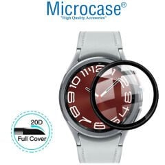Microcase Samsung Galaxy Watch6 40mm Tam Kaplayan Kavisli Ekran Koruyucu 3D Pet Film - Siyah AL3385