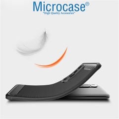 Microcase Xiaomi Mi 10S Brushed Carbon Fiber Silikon Kılıf - Siyah