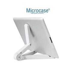 Microcase Samsung Galaxy Tab S11 11 inch Tablet Uyumlu Gri Çanta + Türkçe Bluetooth Klavye + Mouse + Standı - Beyaz AL5163