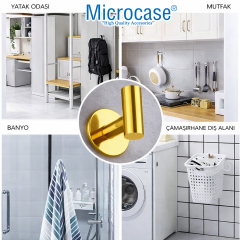 Microcase Kendinden Yapışkanlı Çok Amaçlı Metal Askılık Mat Gold 3 ADET AL5715