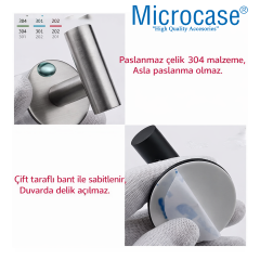 Microcase Kendinden Yapışkanlı Çok Amaçlı Metal Askılık Mat Gold 3 ADET AL5715