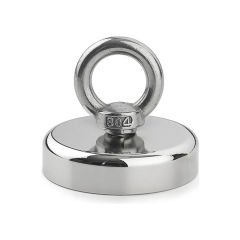 Microcase Süper Güçlü 75mm Neodyum Kurtarma Mıknatısı Yuvarlak Kancalı Vidalı Pot Magnet -AL4069