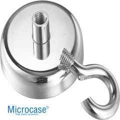 Microcase Süper Güçlü 75mm Neodyum Kurtarma Mıknatısı Yuvarlak Kancalı Vidalı Pot Magnet -AL4069