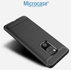 Microcase Huawei Mate 20 X Brushed CarbonFiber Silikon Kılıf