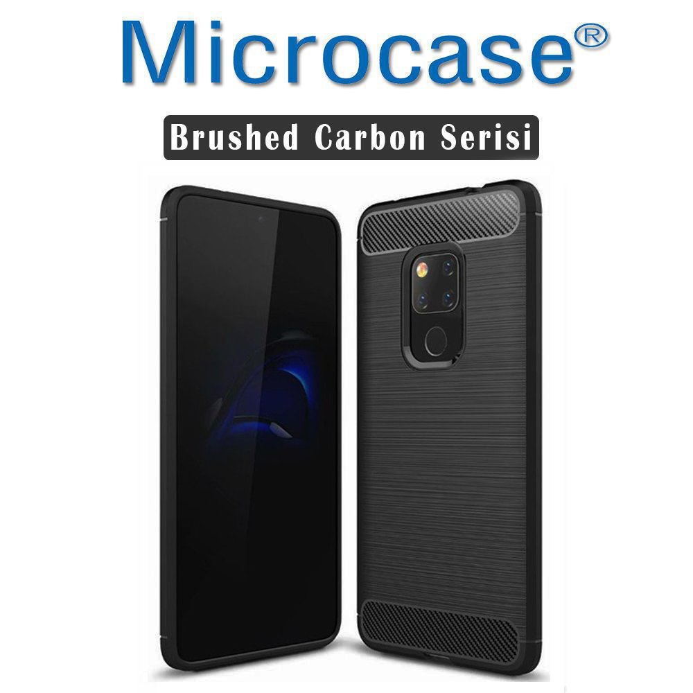 Microcase Huawei Mate 20 X Brushed CarbonFiber Silikon Kılıf