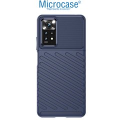 Microcase Xiaomi Redmi Note 11S 2022 (Global) Thunder Serisi Darbeye Dayanıklı Silikon Kılıf - Mavi