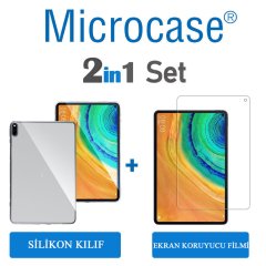 Microcase Huawei MatePad Pro 10.8 inch Tablet Silikon Soft Kılıf - Şeffaf + Ekran Koruma Filmi