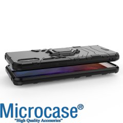 Microcase Xiaomi Redmi 9A Batman Serisi Yüzük Standlı Armor Kılıf - Siyah