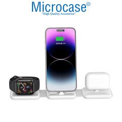 Microcase iPhone-Apple Watch-Airpods için 3in1 Katlanabilir Kablosuz Şarj Standı - AL3651