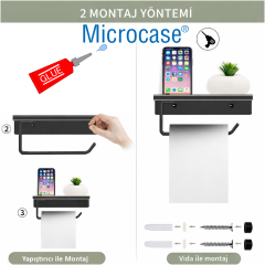 Microcase Duvara Monte Yapışkanlı Tuvalet Kağıdı Askılığı Ve Telefon Tutucu AL5707