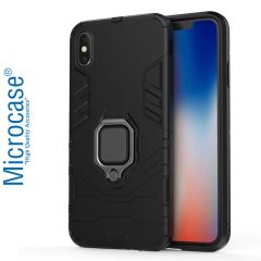 Microcase iPhone XS MAX Batman Serisi Yüzük Standlı Armor Kılıf - Siyah