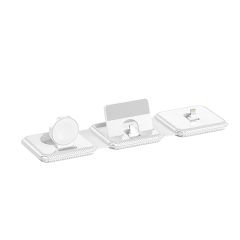 Microcase iPhone-Apple Watch-Airpods için 3in1 Katlanabilir Kablosuz Şarj Standı - AL3651 beyaz