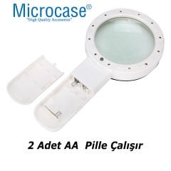 Microcase 90mm  30X   HD 12 Led Işık Aydınlatmalı  El Tipi  Büyüteç  -AL4610
