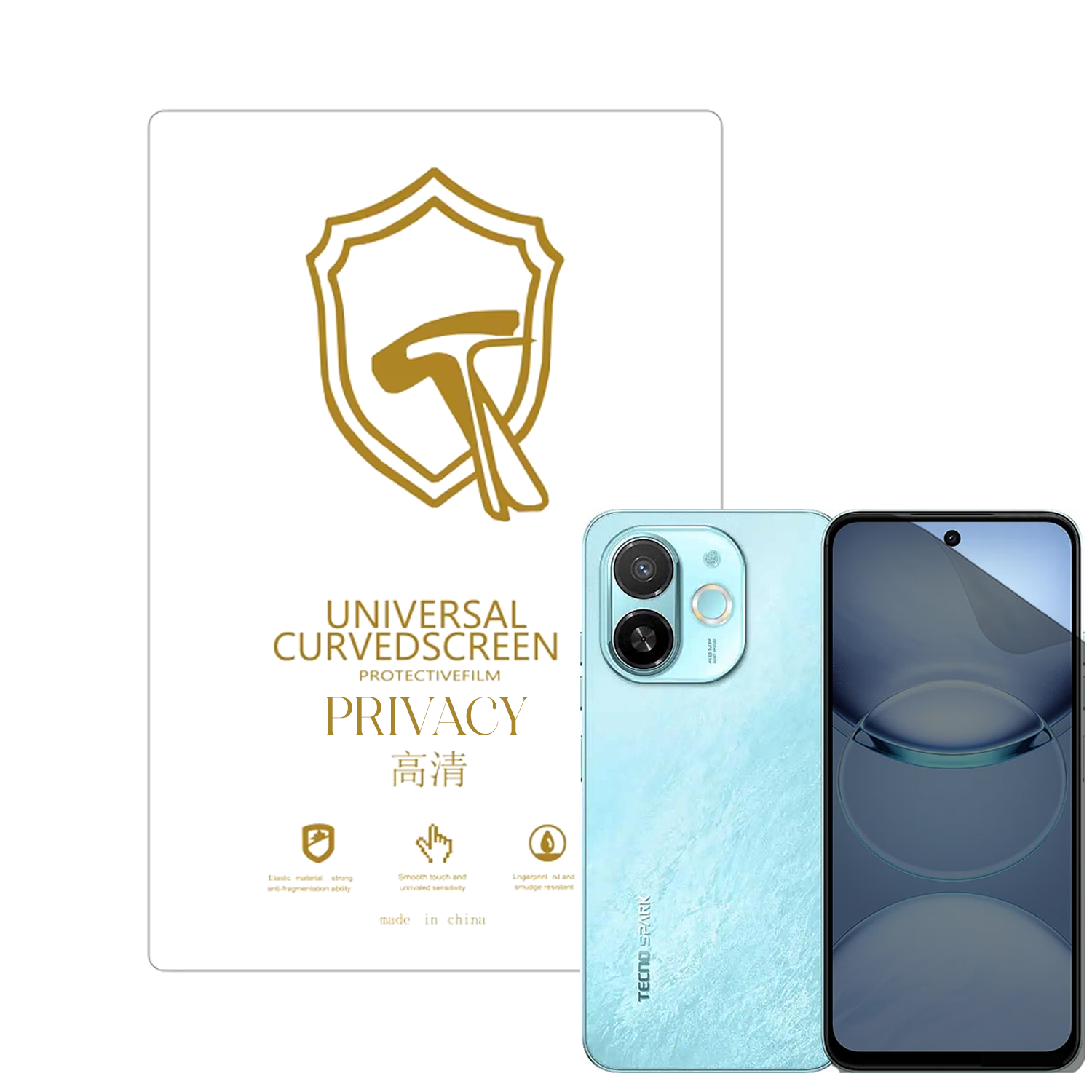 Microcase Tecno Spark 30C 5G ile Uyumlu Privacy Gizlilik Filtreli Hayalet Nano Ekran Koruyucu-EKM110
