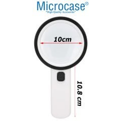 Microcase 100mm  30X   UV  12 Led Işık Aydınlatmalı  El Tipi  Büyüteç  -AL4611
