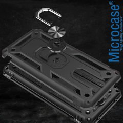 Microcase Xiaomi Redmi K30 Anka Serisi Yüzük Standlı Armor Kılıf- Siyah