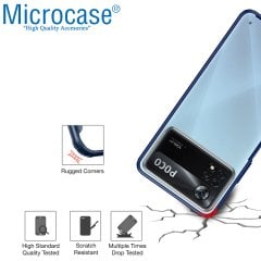 Microcase Xiaomi Poco X4 Pro 5G Luna Serisi Köşe Korumalı Sert Rubber Kılıf - Mavi