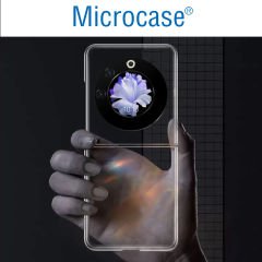 Microcase Tecno Phantom V Flip Için Sert Kristal Kapaklı Kılıf Şeffaf- AL3157