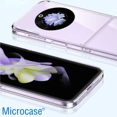 Microcase Tecno Phantom V Flip Için Sert Kristal Kapaklı Kılıf Şeffaf- AL3157