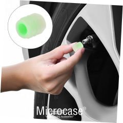 Microcase 4'lü Pilsiz Yeşil Fosforlu Gece Parlayan Araba Motorsiklet Sibop Kapağı AL4200