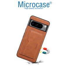 Microcase Google Pixel 9 Pro XL ile Uyumlu Kartlıklı Standlı Deri Kaplama Kılıf-AL5138