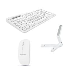 Microcase TCL TAB 10L Gen 4 Tablet için Bluetooth Klavye + Mouse + Tablet Standı - AL4514 Beyaz