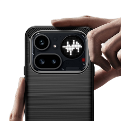 Microcase Nothing Phone 4A Pro ile Uyumlu Brushed Carbon Fiber Silikon Kılıf - Siyah AL3332