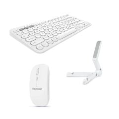 Microcase Samsung S10 Lite 10.9 inch Tablet için Bluetooth Klavye + Mouse + Tablet Standı - AL4514 Beyaz