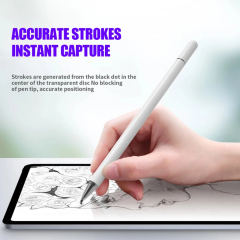 Microcase Universal Telefon Tablet Gümüş iPad 2in1 Disk Uçlu Stylus Pen Dokunmatik Kalem - AL3463