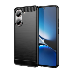 Microcase POCO 8X Pro 5G / Redmi Turbo 5 5G ile Uyumlu Brushed Carbon Fiber Silikon Kılıf - Siyah AL3332