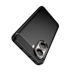 Microcase POCO 8X Pro 5G / Redmi Turbo 5 5G ile Uyumlu Brushed Carbon Fiber Silikon Kılıf - Siyah AL3332