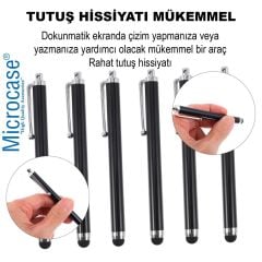 Microcase Universal Tüm Dokunmatik Cihazlarla Uyumlu Akıllı Dokunmatik Kalem 2 Adet AL4648 Siyah
