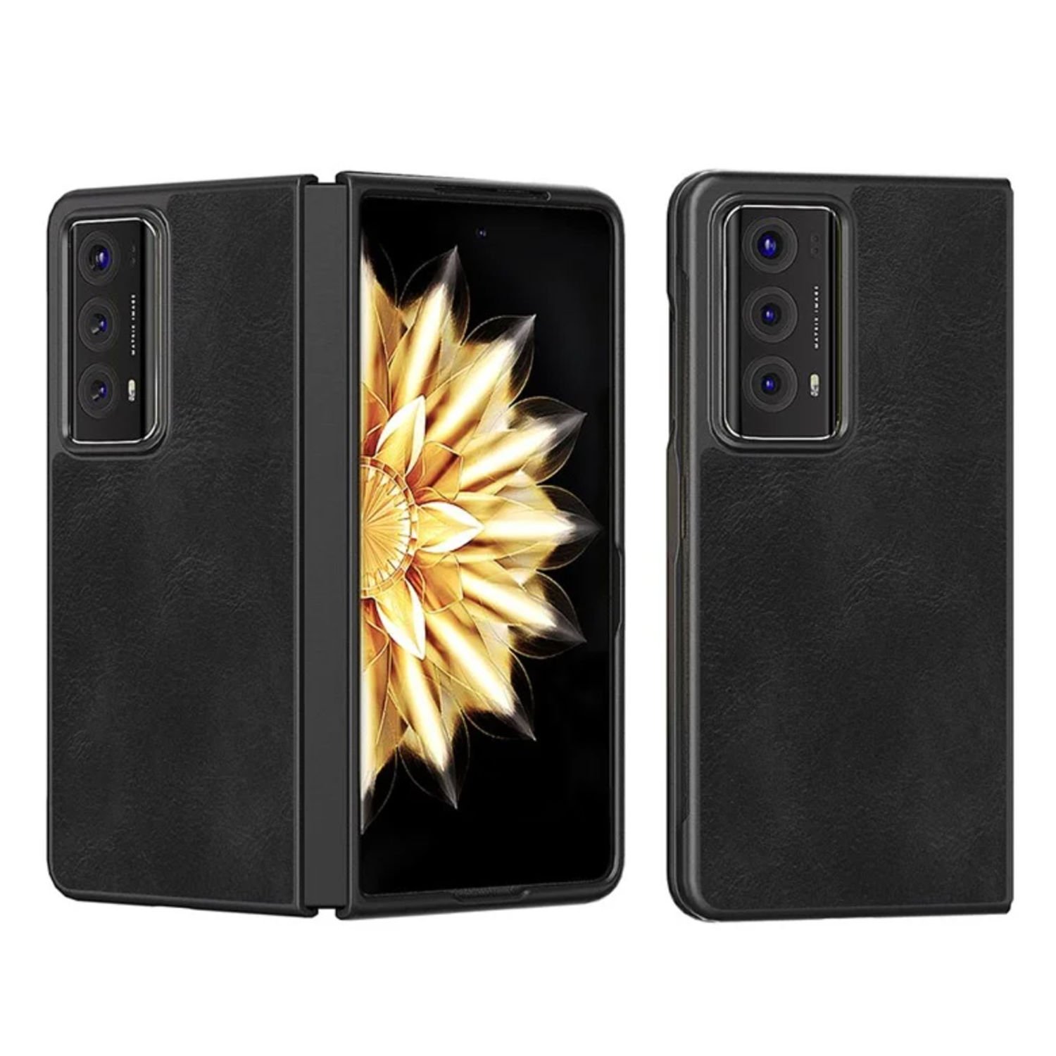 Microcase Honor Magic V2 için Deri Desenli Plastik Koruma Kılıf - AL3156