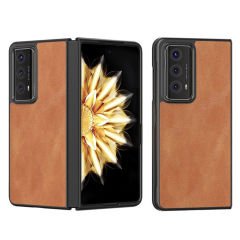 Microcase Honor Magic V2 için Deri Desenli Plastik Koruma Kılıf - AL3156