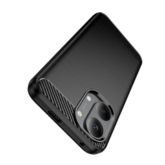 Microcase POCO 8X Pro Max 5G /  / Redmi Turbo 5 MAX 5G ile Uyumlu Brushed Carbon Fiber Silikon Kılıf - Siyah AL3332