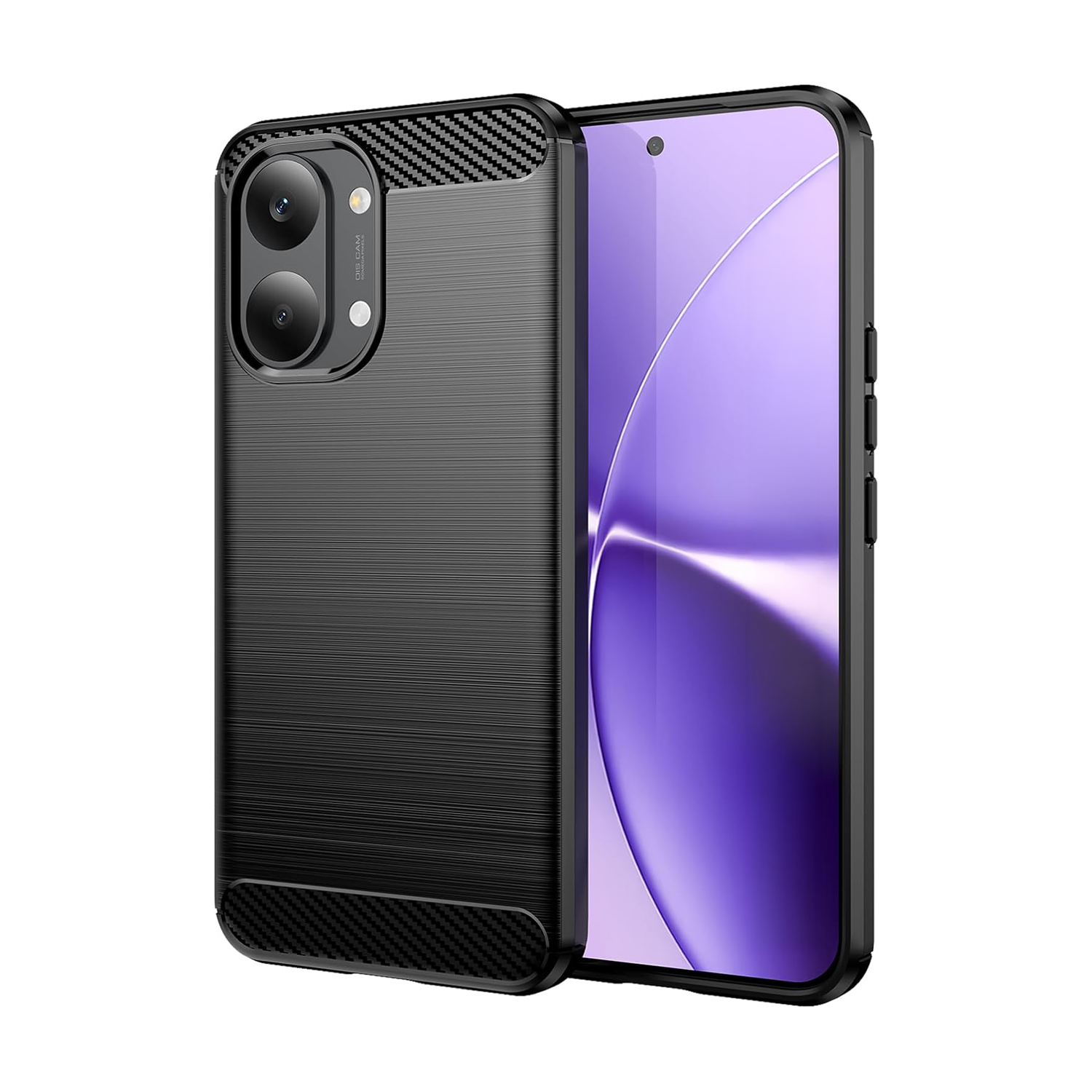 Microcase POCO 8X Pro Max 5G /  / Redmi Turbo 5 MAX 5G ile Uyumlu Brushed Carbon Fiber Silikon Kılıf - Siyah AL3332