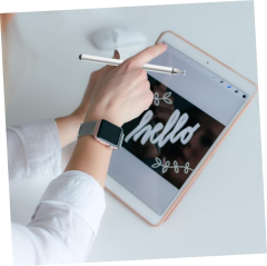 Microcase Universal Telefon Tablet iPad Metalik Gri 2in1 Disk Uçlu Stylus Pen Dokunmatik Kalem - AL3466