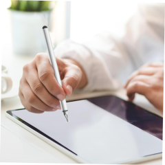 Microcase Universal Telefon Tablet iPad Metalik Gri 2in1 Disk Uçlu Stylus Pen Dokunmatik Kalem - AL3466